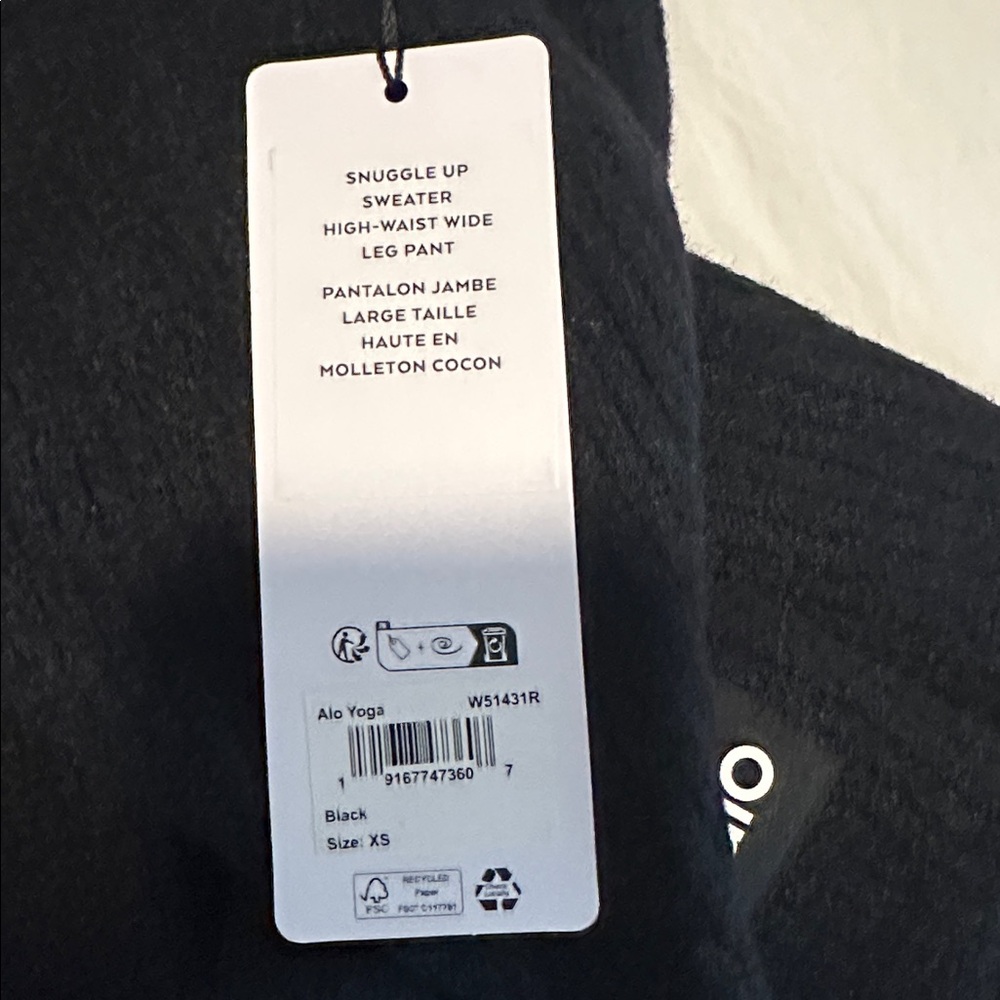 NWT ALO Snuggle Up Sweater High-Waist Wide Leg Pant XS - Picture 8 of 8